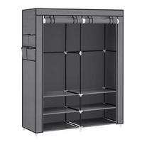 STOFFSCHRANK Dunkelgrau  - Dunkelgrau, Basics, Textil/Metall (127/176/45cm)