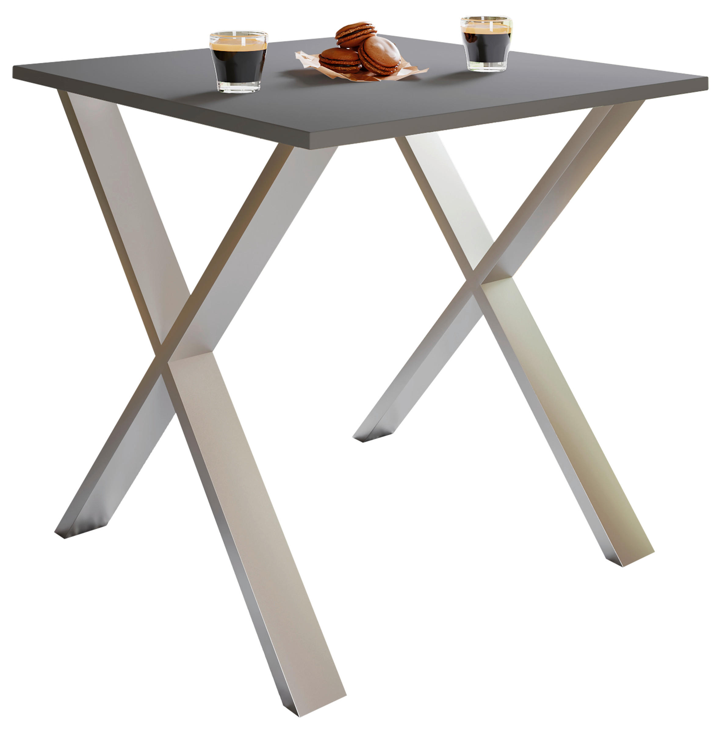 ESSTISCH in Holzwerkstoff 80/80/76 cm  - Anthrazit/Schwarz, Basics, Holzwerkstoff (80/80/76cm) - MID.YOU
