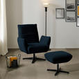 SESSEL in Teddystoff Dunkelblau  - Schwarz/Dunkelblau, Design, Textil/Metall (60/94/86cm) - Dieter Knoll