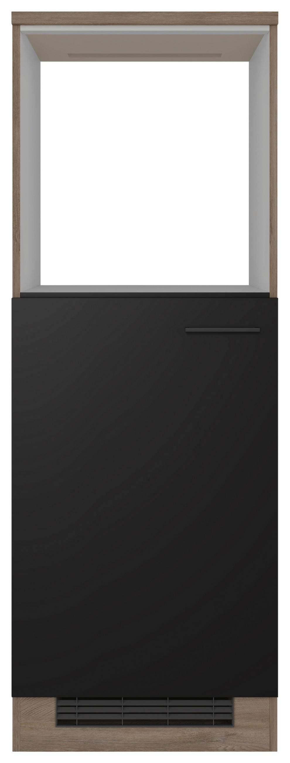 GERÄTEUMBAUSCHRANK 60/168,5/60 cm  in Schwarz, Eichefarben  - Eichefarben/Schwarz, KONVENTIONELL, Holzwerkstoff/Metall (60/168,5/60cm) - FlexWell