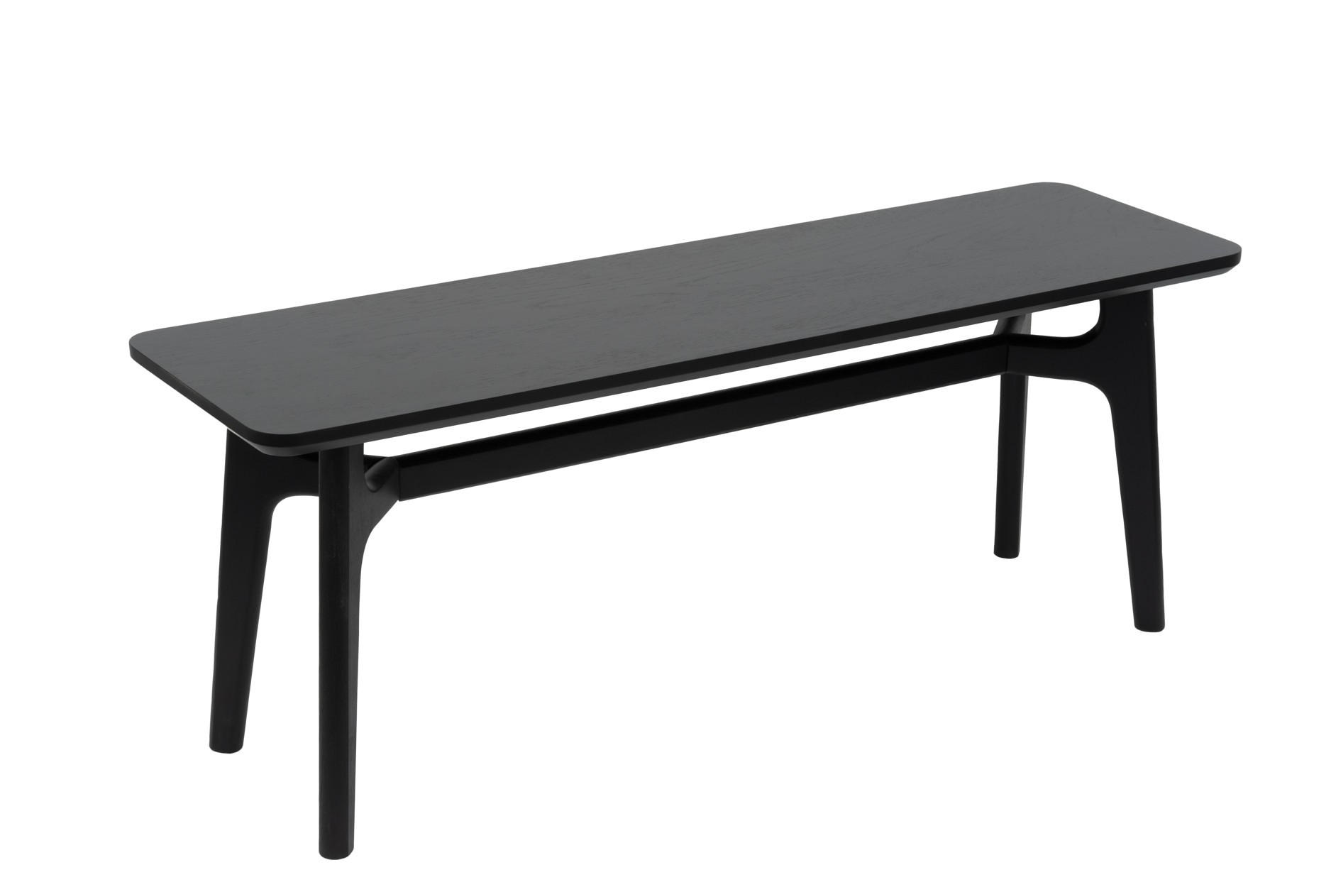 SITZBANK 120/45/35 cm Schwarz Eiche furniert, massiv  - Schwarz, Design, Holz (120/45/35cm) - Livetastic