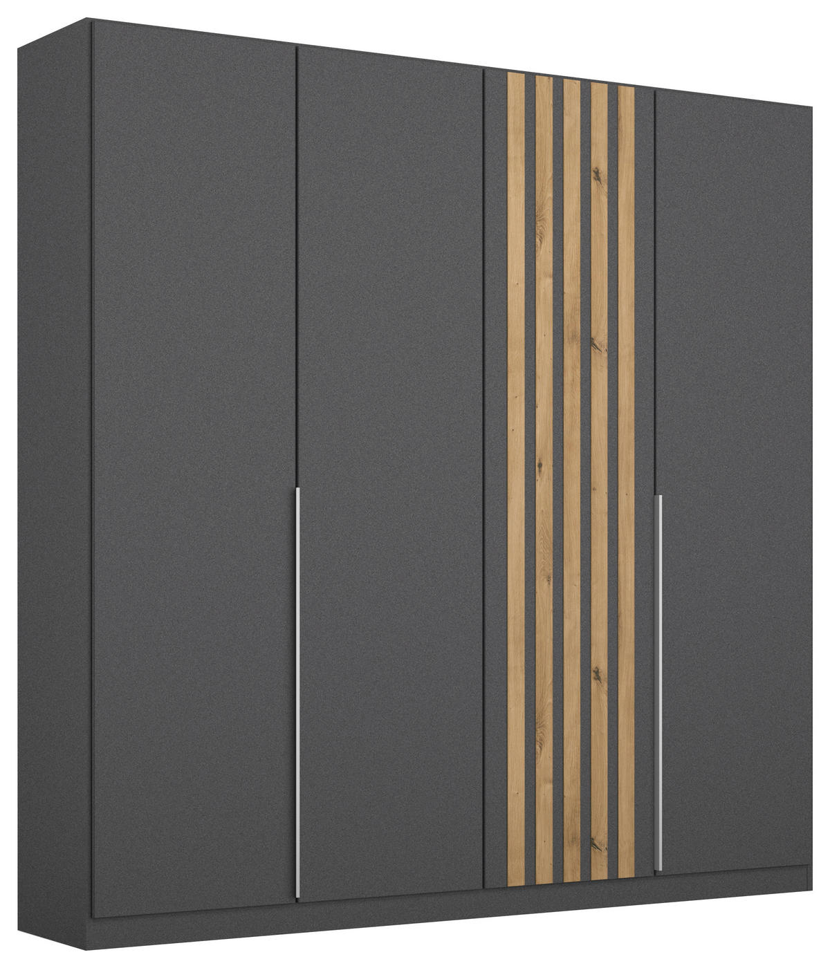 DREHTÜRENSCHRANK in Grau, Eiche Artisan  - Alufarben/Eiche Artisan, Modern, Holzwerkstoff/Metall (181/210/54cm) - Rauch Möbel