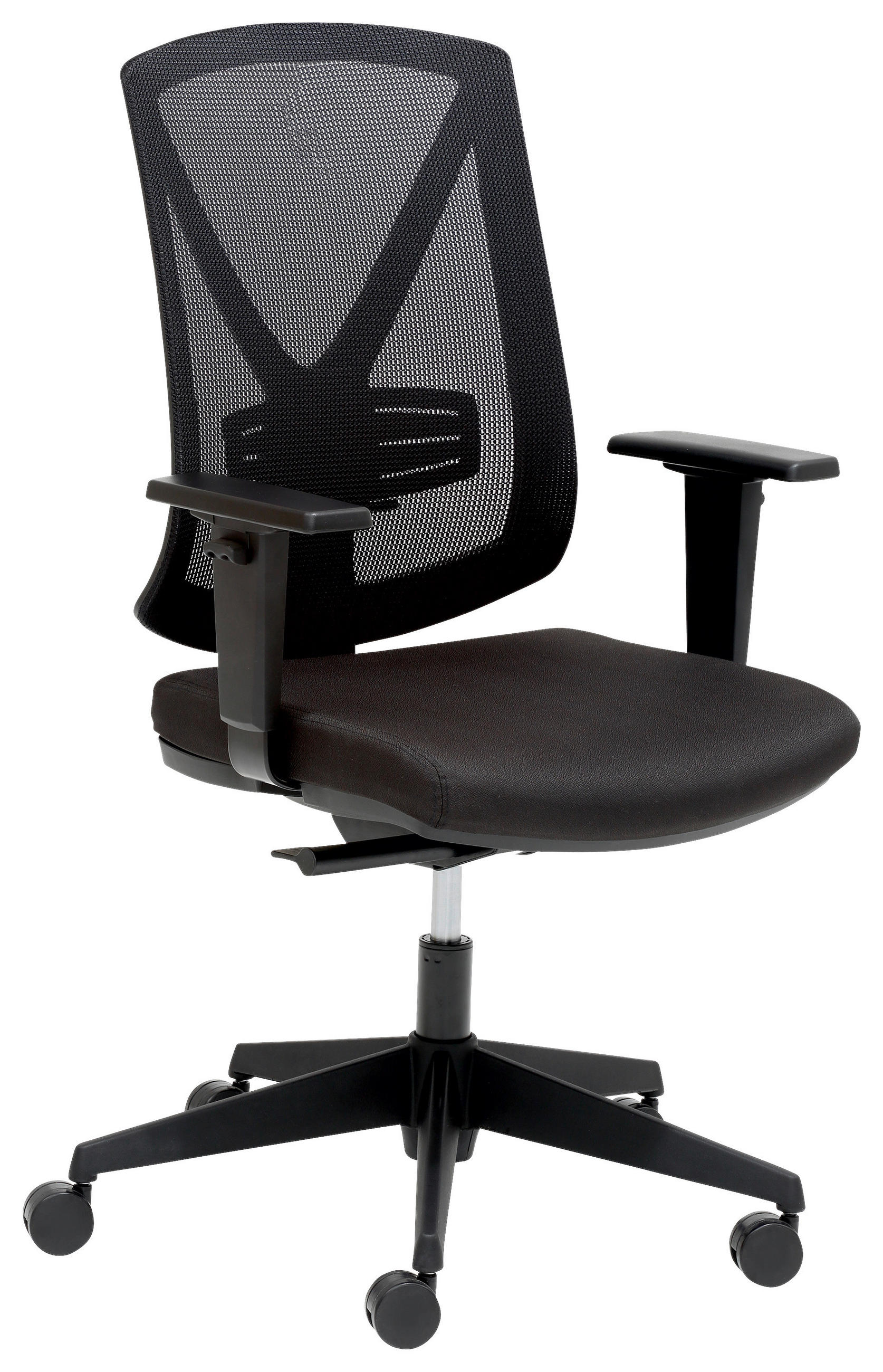 DREHSTUHL Netzbespannung, Flachgewebe Schwarz  - Schwarz, MODERN, Kunststoff/Textil (68/103-113/65cm)