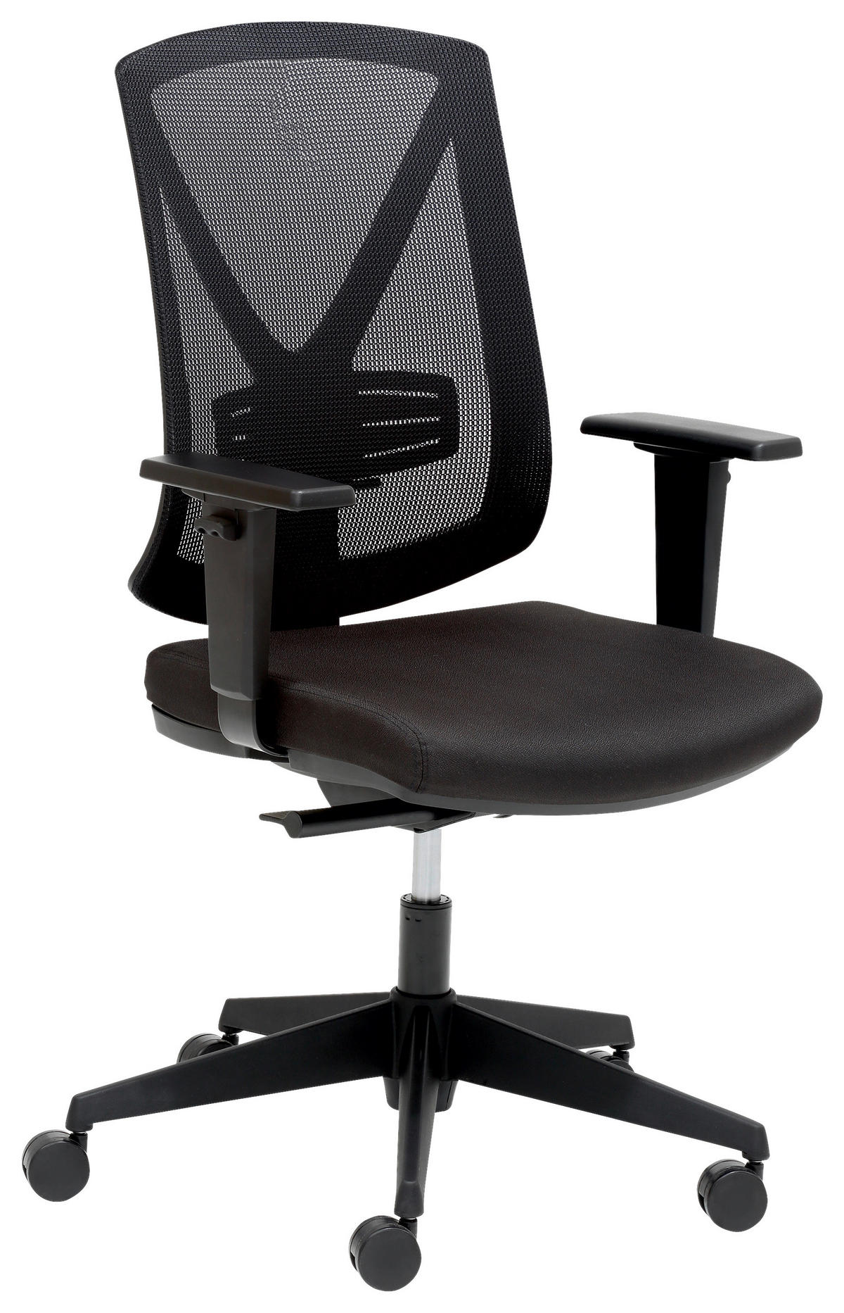 DREHSTUHL Netzbespannung, Flachgewebe Schwarz  - Schwarz, MODERN, Kunststoff/Textil (68/103-113/65cm)