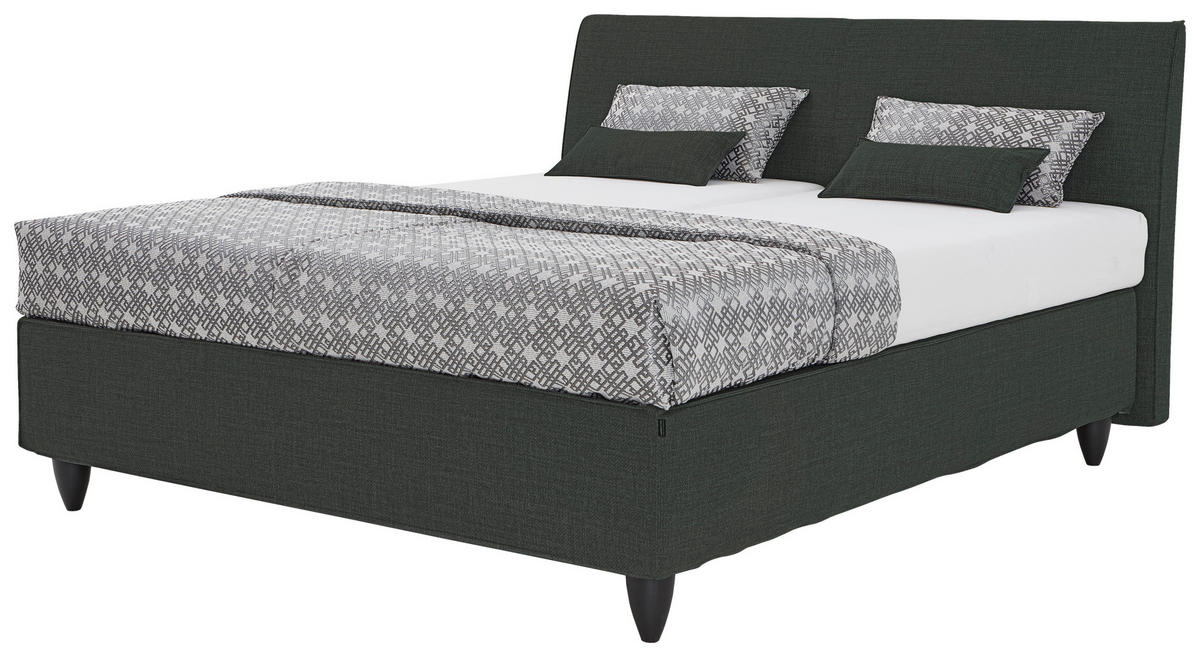 BOXSPRINGBETT 180/200 cm  in Anthrazit  - Anthrazit/Schwarz, Design, Holzwerkstoff/Kunststoff (180/200cm) - RUF Betten