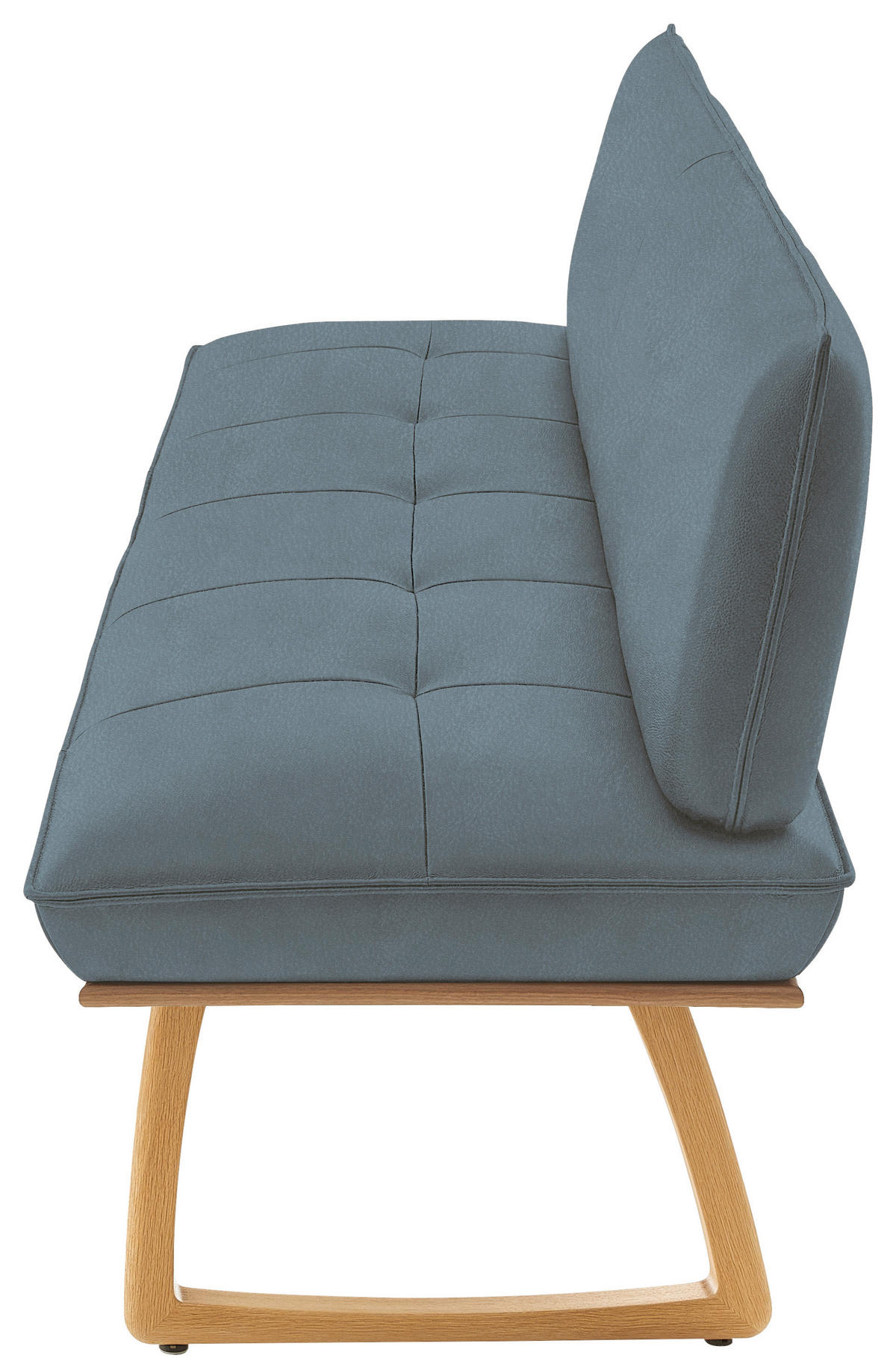 SITZBANK in Holz, Leder Wildeiche, Graublau  - Wildeiche/Graublau, Design, Leder/Holz (214/88/66cm) - Koinor