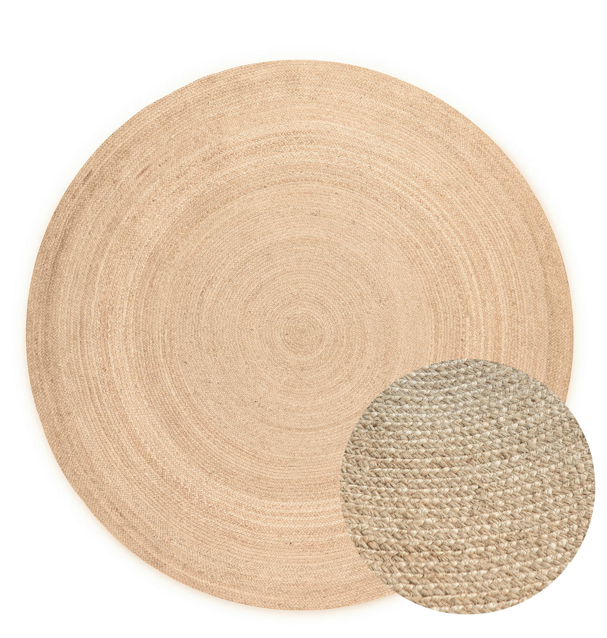 JUTETEPPICH 200 cm Jute Braided Honig, Hellbraun rund  - Hellbraun/Honig, Design, Textil (200cm) - Hanse Home