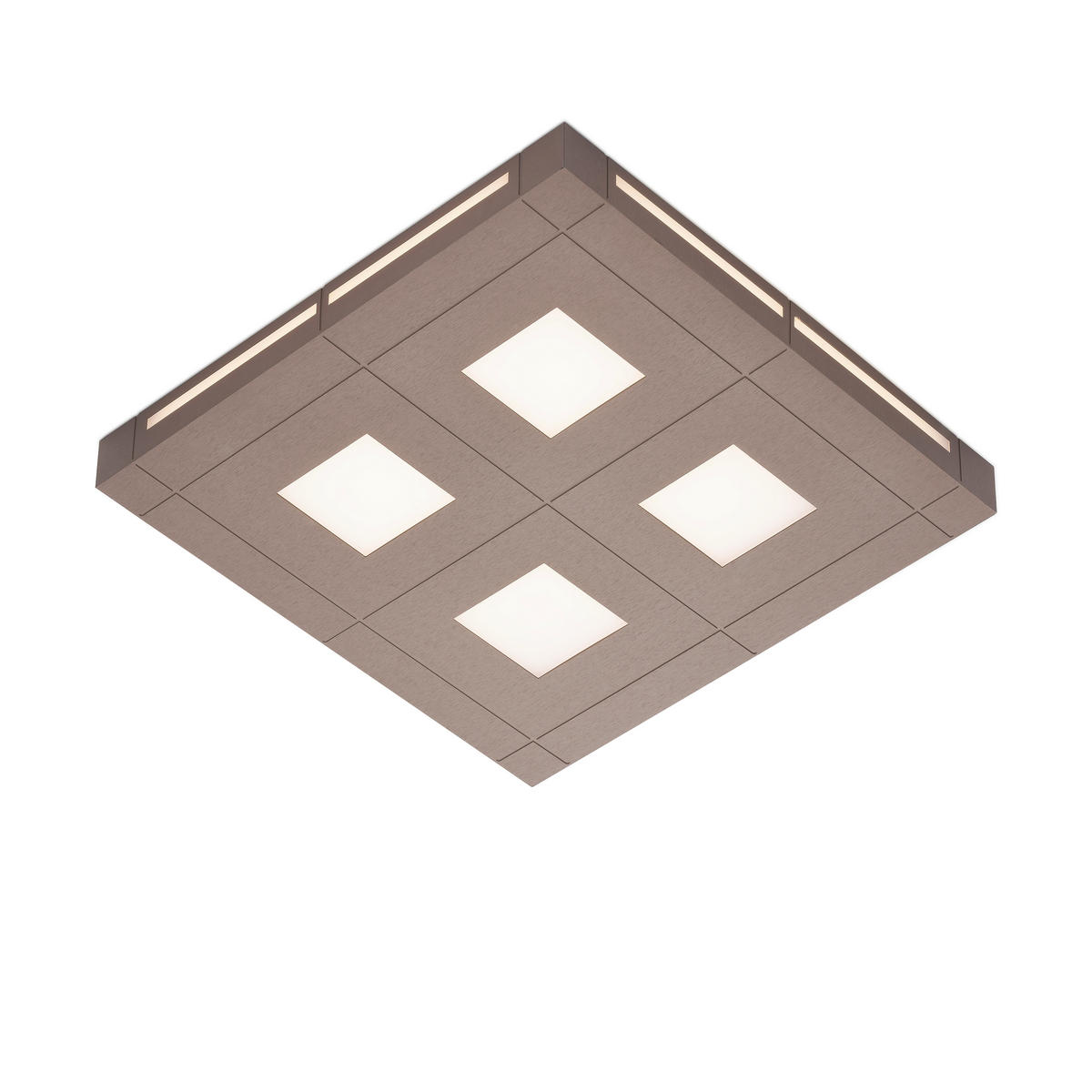 LED-DECKENLEUCHTE Aera 40/5/40 cm  - Weiß/Bronzefarben, Design, Kunststoff/Metall (40/5/40cm) - Grossmann