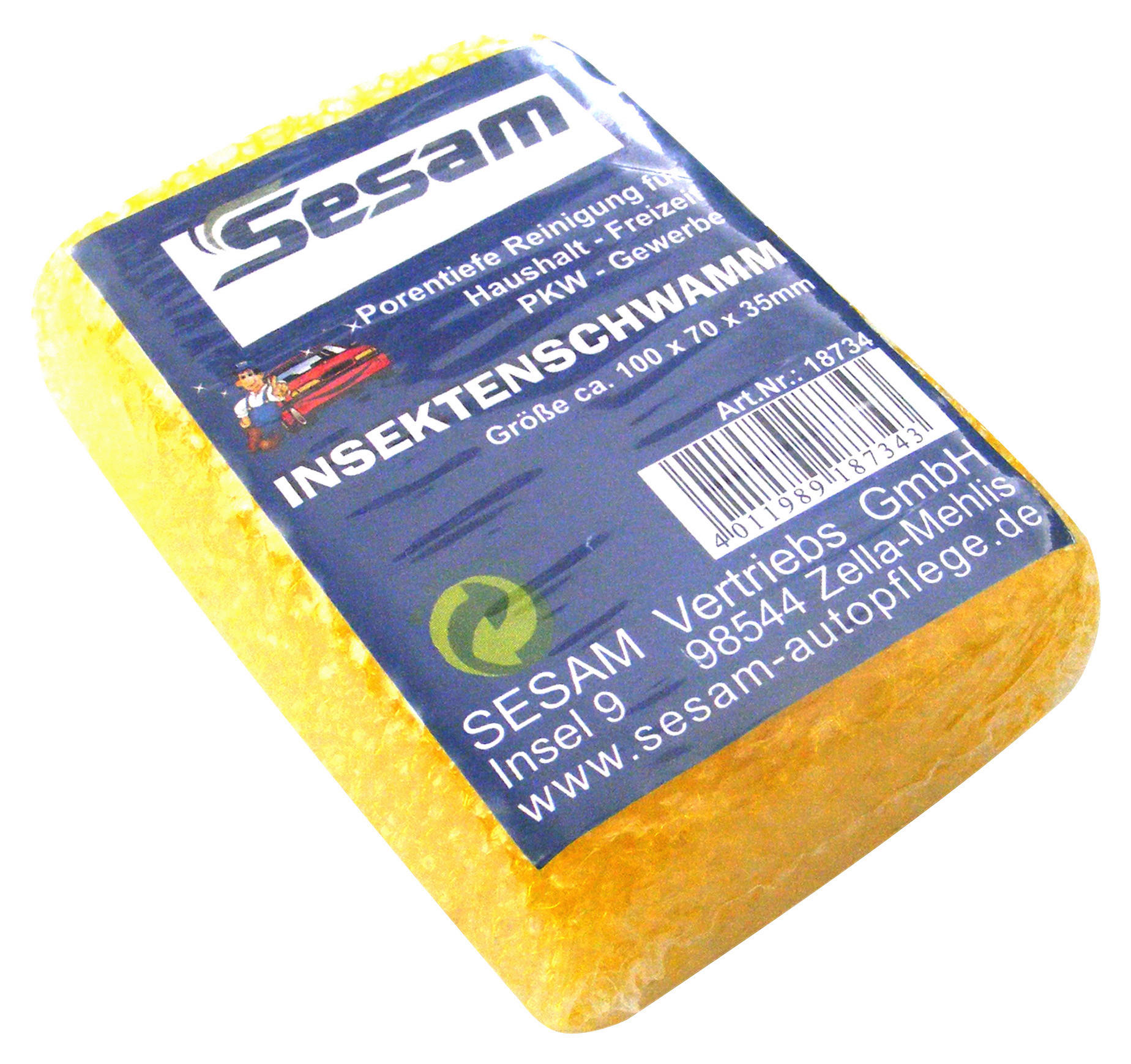 Autoschwamm Sesam 10x4x7 Cm Beideseitig Verwendbar