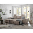 ECKSOFA  in Mikrovelours Creme  - Creme/Schwarz, KONVENTIONELL, Kunststoff/Textil (170/275cm) - Carryhome