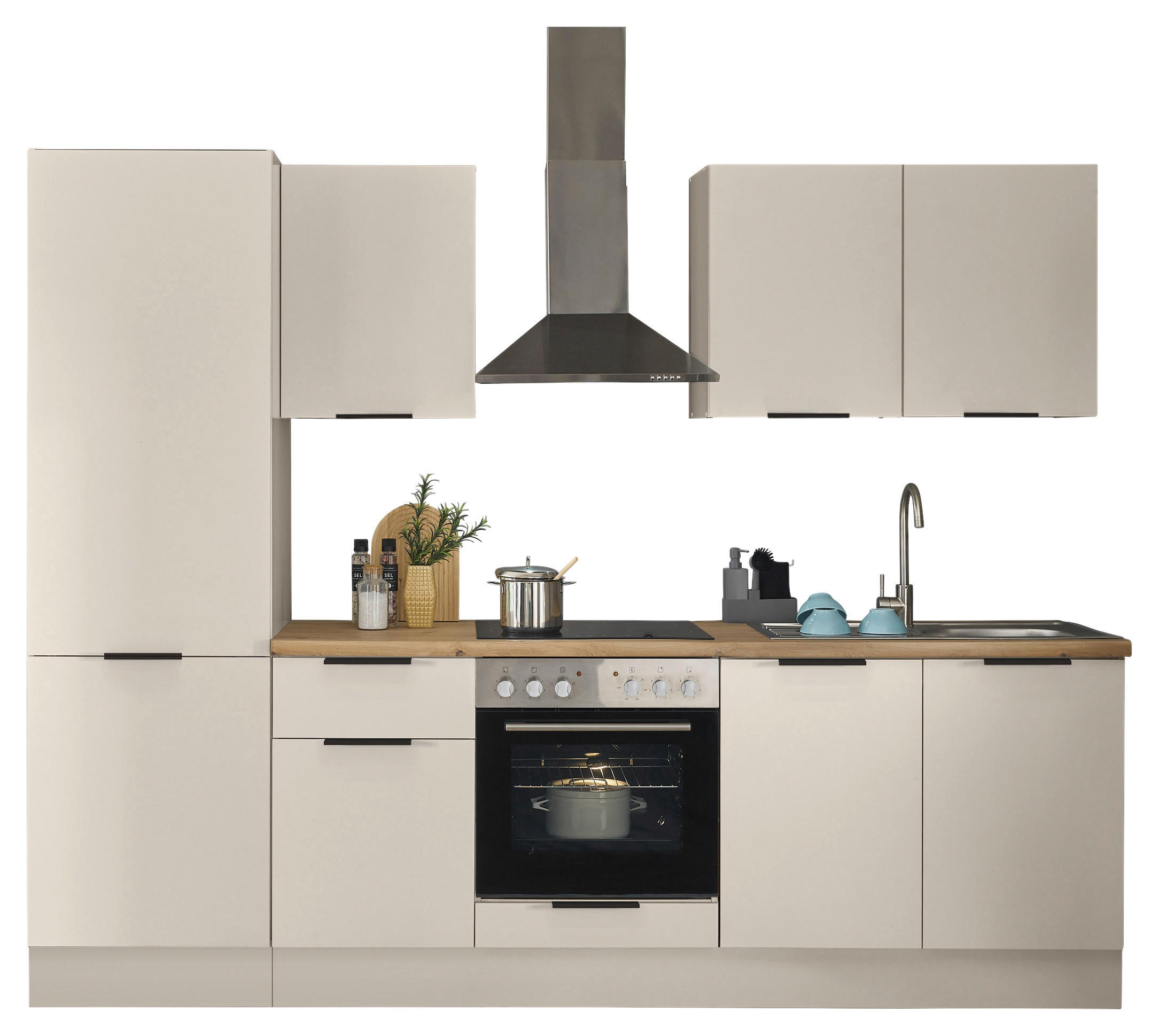 KÜCHENBLOCK   in Kaschmir  - Kaschmir/Schwarz, Basics, Holzwerkstoff/Metall (270/211/60cm) - Carryhome