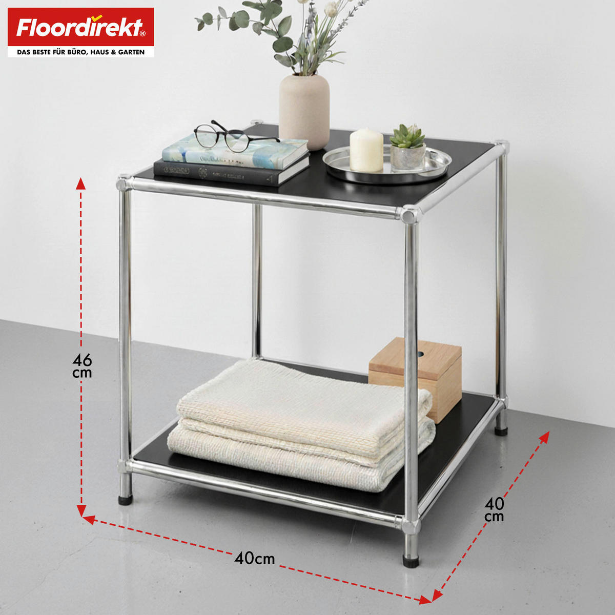 STANDREGAL Schwarz  - Schwarz, Basics, Metall (40/46/40cm) - Floordirekt