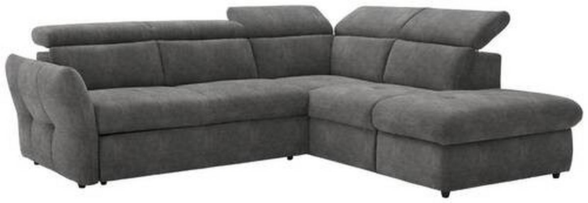 ECKSOFA in Mikrofaser Grau  254/224 cm  - Schwarz/Grau, Design, Kunststoff/Textil (254/224cm) - Stylife
