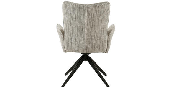 ARMLEHNSTUHL  Wippfunktion, Sitzfläche 360° drehbar, inklusive Armlehnen Webstoff  - Schwarz/Braun, Design, Textil/Metall (66/90,5/66cm) - Carryhome