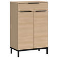 MIDISCHRANK 60/97/38 cm - Eichefarben/Schwarz, MODERN, Holzwerkstoff/Metall (60/97/38cm) - Xora