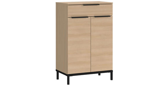 MIDISCHRANK 60/97/38 cm - Eichefarben/Schwarz, MODERN, Holzwerkstoff/Metall (60/97/38cm) - Xora
