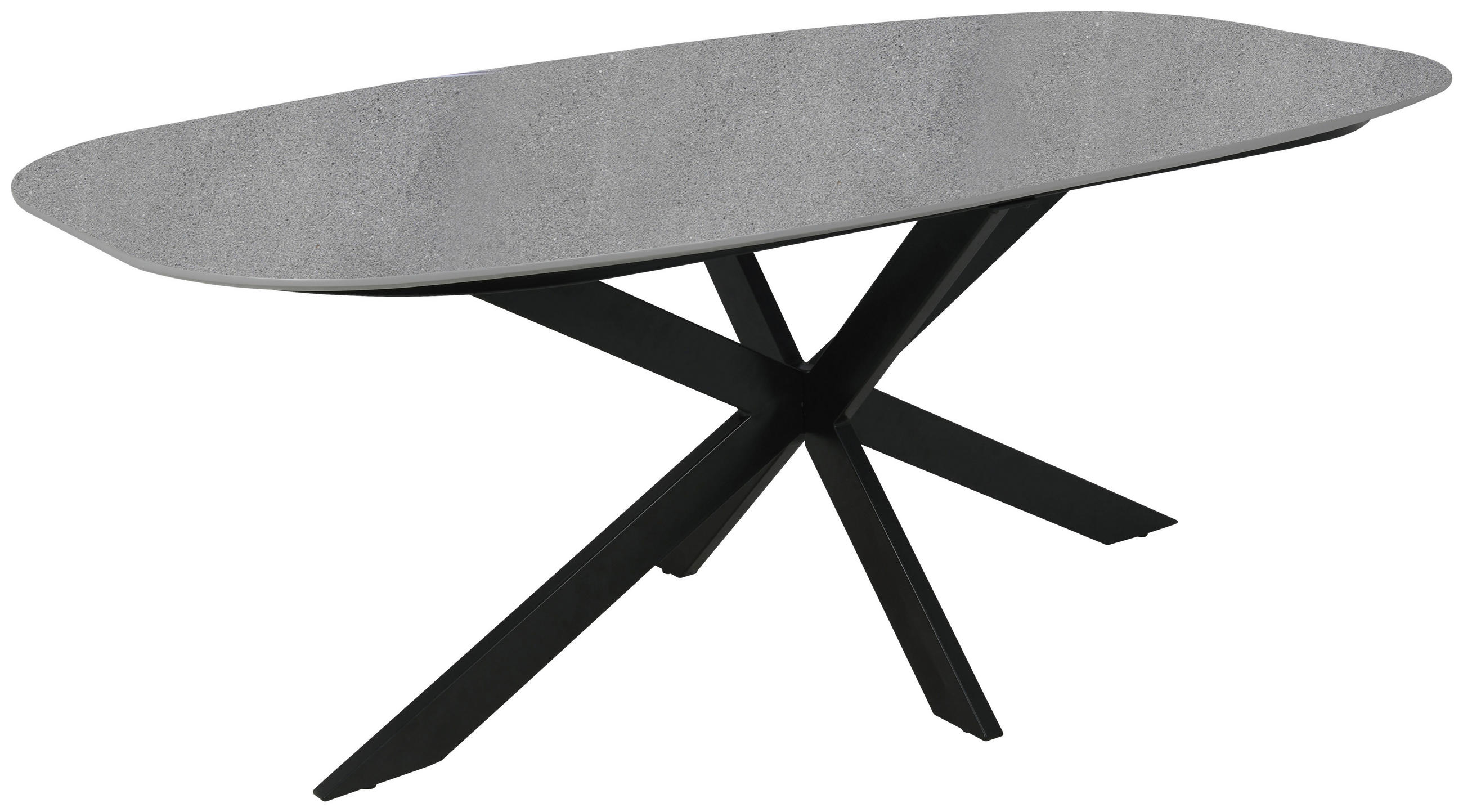 ESSTISCH oval Grau, Schwarz  - Schwarz/Grau, Design, Holzwerkstoff/Metall (180/100/76cm) - Carryhome