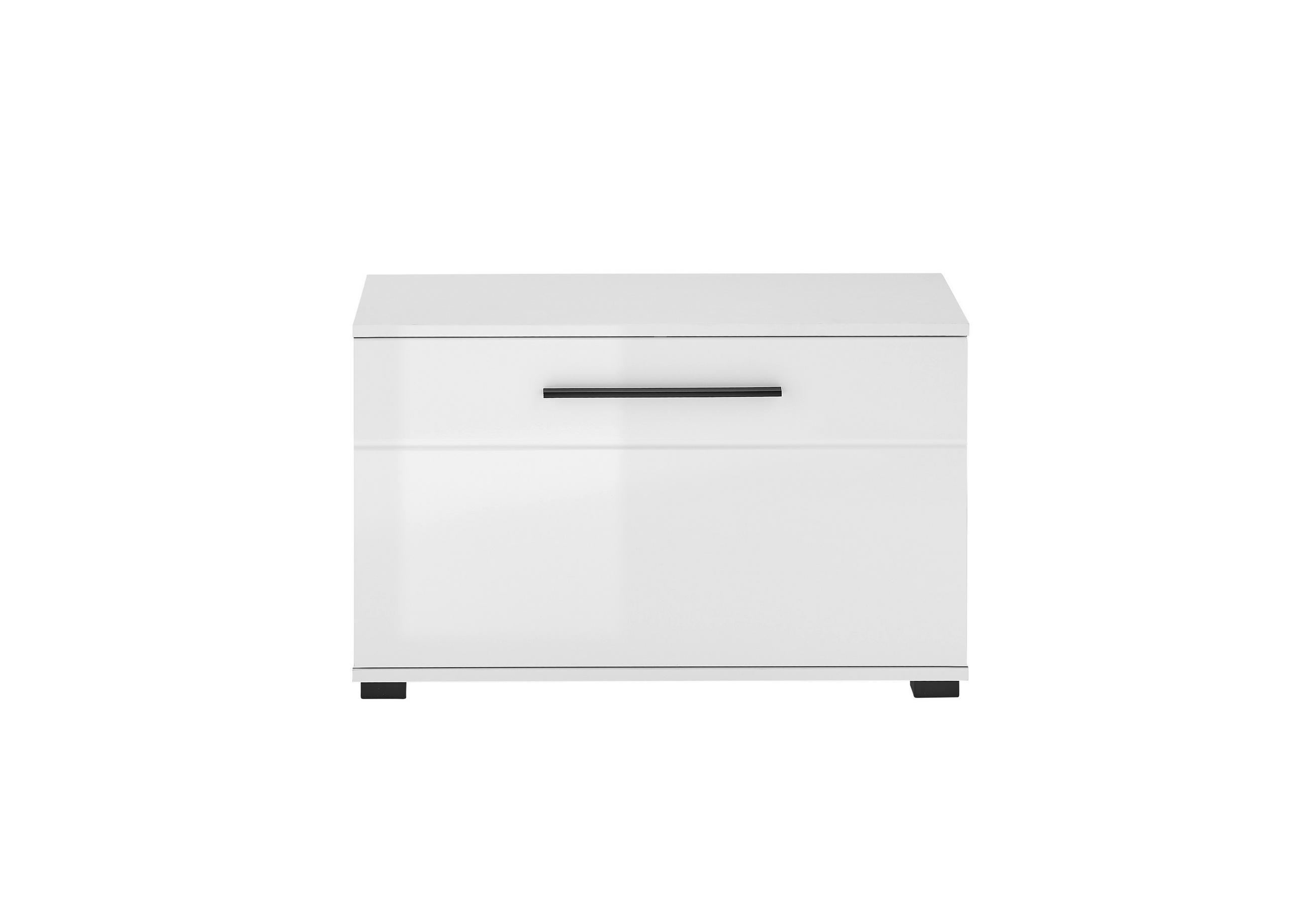 GARDEROBENBANK  in 80/50/42 cm  - Weiß Hochglanz/Schwarz, MODERN, Holzwerkstoff/Kunststoff (80/50/42cm) - MID.YOU