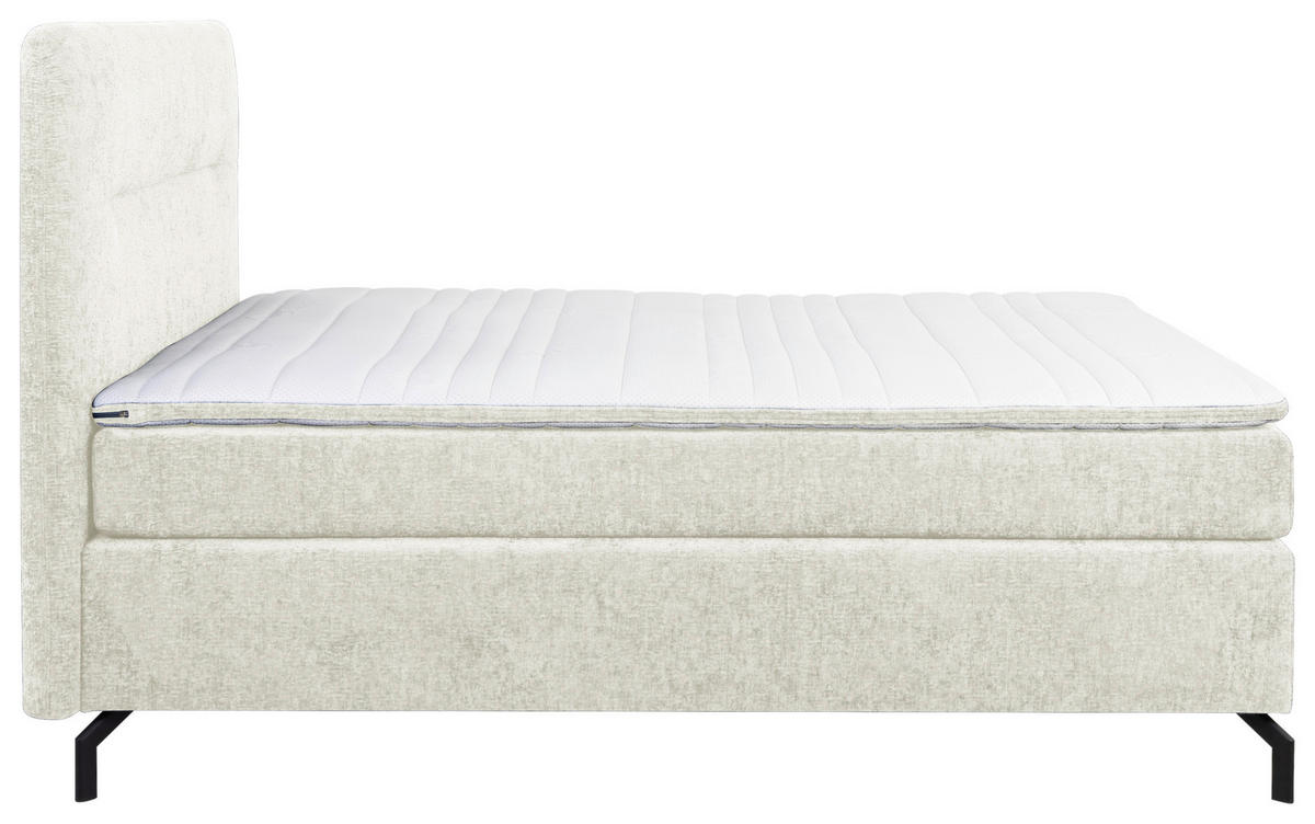 BOXSPRINGBETT 140/200 cm  in Greige  - Greige/Schwarz, Design, Textil/Metall (140/200cm) - Esposa