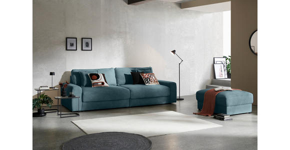 BIGSOFA in Cord Graublau  - Graublau/Schwarz, MODERN, Kunststoff/Textil (278/93/112cm) - Carryhome