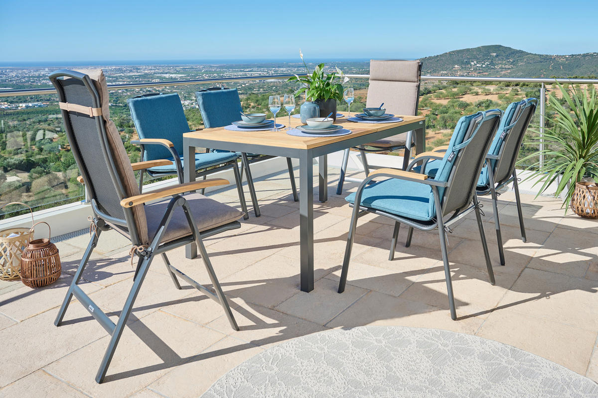 STOL VRTNI  antracit, prirodne boje  drvo, metal      - prirodne boje/antracit, Basics, drvo/metal (150-210/90/74cm) - Ambia Garden