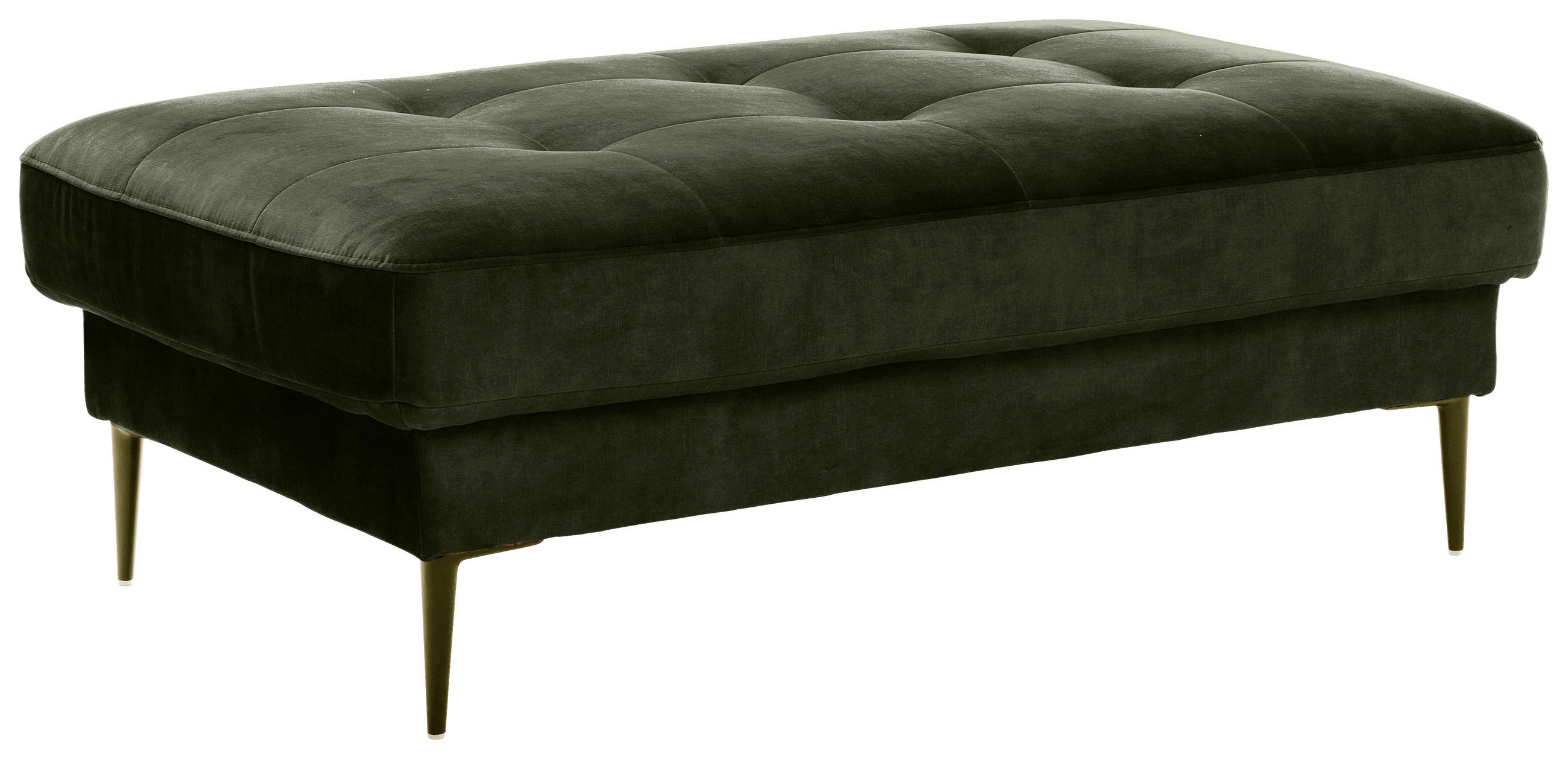 HOCKER in Textil Dunkelgrün - Dunkelgrün/Schwarz, Modern, Textil (125/42/72cm) - Trendmanufaktur
