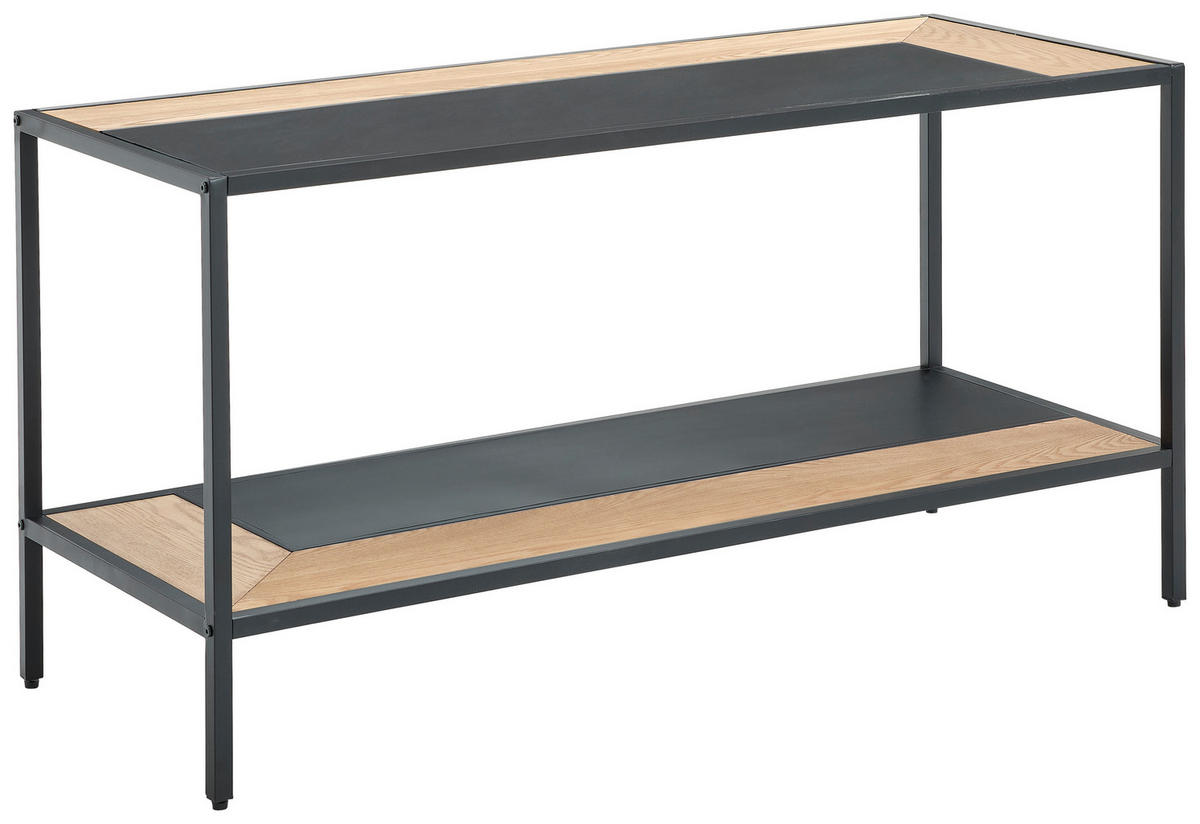 KONFERENČNÍ STOLEK, přírodní barvy, černá, dřevo, kov, kompozitní dřevo, 120/60/47 cm - černá/přírodní barvy, Design, kov/dřevo (120/60/47cm) - MID.YOU