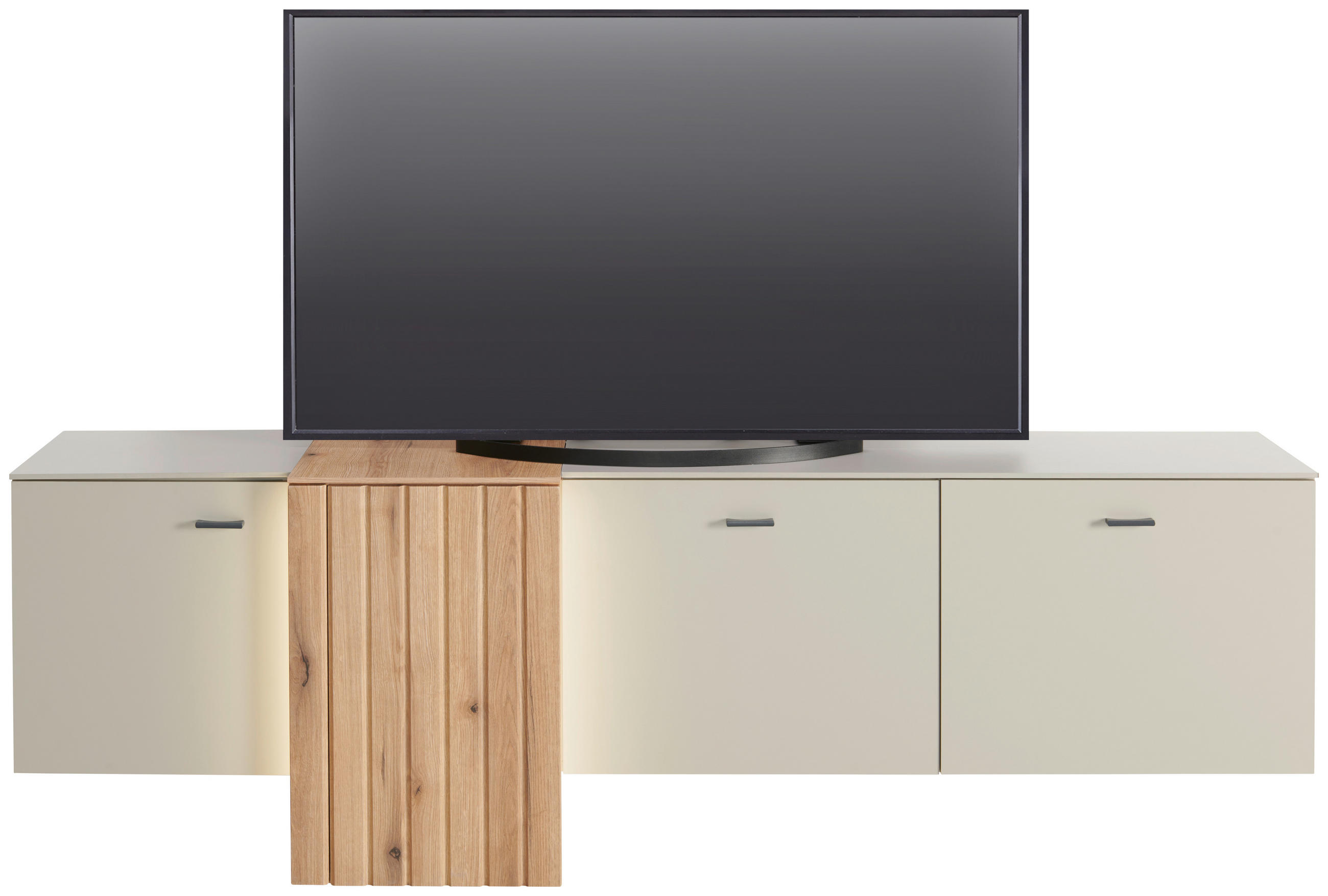 TV-Lowboard Santana B: 207,8 cm Kieselgrau/Eiche Dekor