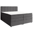 BOXSPRINGBETT 200/200 cm,  in Anthrazit, gepolstertes Kopfteil, Bettkasten, Topper, Matratzen, H2 + H3 = mittel + fest  - Anthrazit/Schwarz, KONVENTIONELL, Kunststoff/Textil (200/200cm) - Esposa