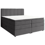 BOXSPRINGBETT 180/200 cm,  in Anthrazit, gepolstertes Kopfteil, Bettkasten, Topper, Matratzen, H2 + H3 = mittel + fest  - Anthrazit/Schwarz, KONVENTIONELL, Kunststoff/Textil (180/200cm) - Esposa