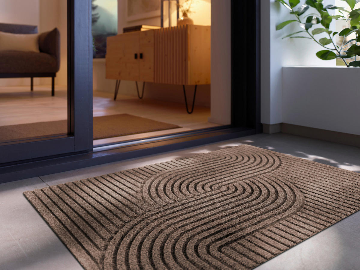 FUßMATTE 60/90 cm Loop taupe  - Beige, Design, Kunststoff/Textil (60/90cm) - wash+dry