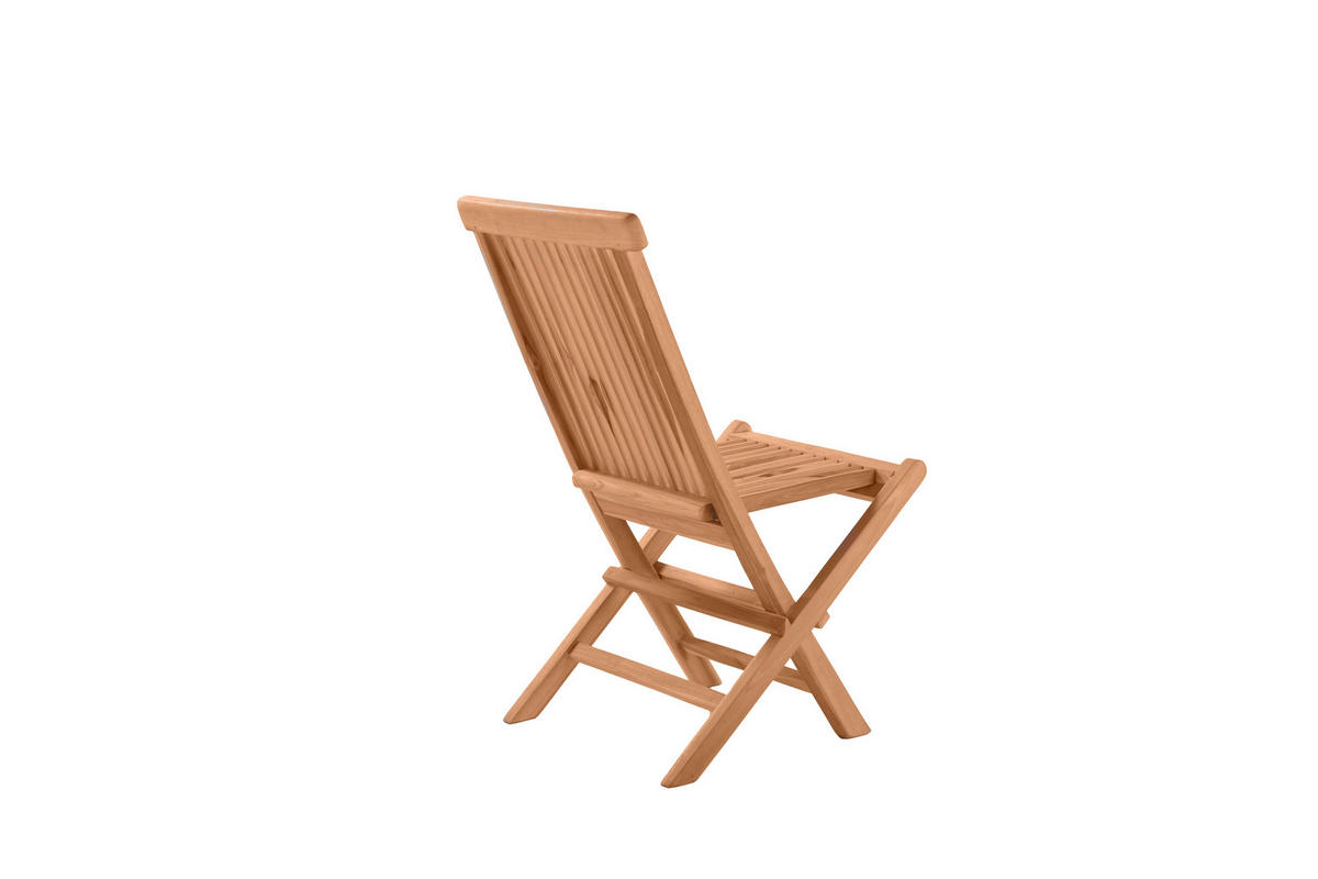 GARTENKLAPPSTUHL-SET Teakholz Naturfarben  - Naturfarben, Design, Holz (47/89/57cm) - Livetastic