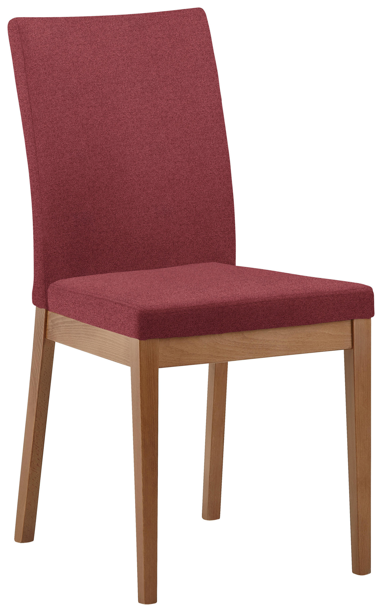 STUHL in Holz, Textil Rot, Eichefarben  - Eichefarben/Rot, KONVENTIONELL, Holz/Textil (47/95/60cm) - Cantus