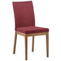 STUHL  in beflockt  - Eichefarben/Rot, Konventionell, Holz/Textil (47/95/60cm) - Cantus
