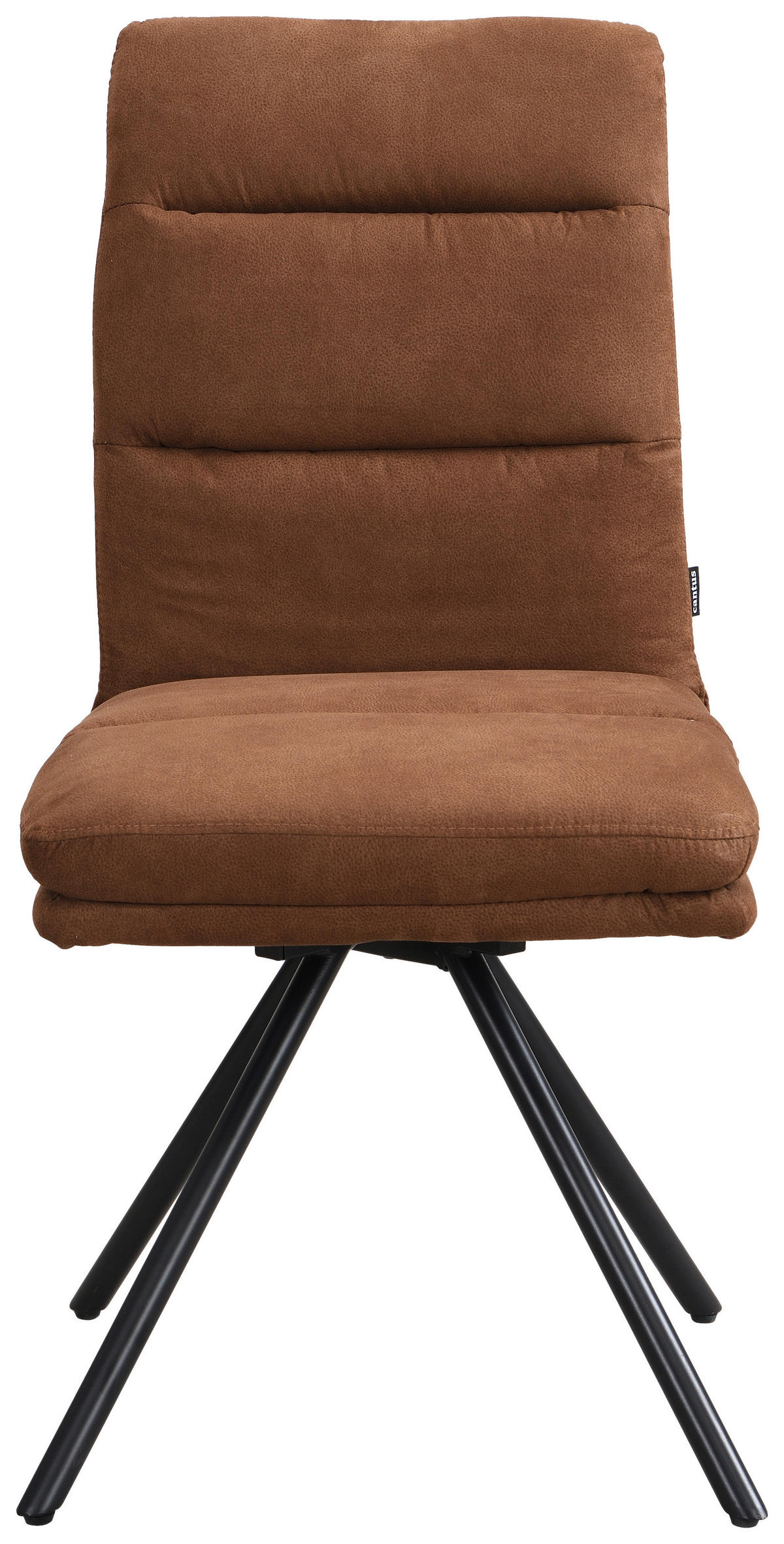 STUHL - Cognac/Schwarz, Design, Textil/Metall (46/92,5/65cm) - Cantus