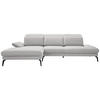 ECKSOFA in Flachgewebe Creme  - Creme/Schwarz, Design, Textil/Metall (180/289cm) - Stylife