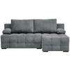 ECKSOFA Dunkelgrau Chenille  - Dunkelgrau/Schwarz, MODERN, Kunststoff/Textil (204/145cm) - home24