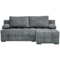 ECKSOFA in Chenille Dunkelgrau  - Dunkelgrau/Schwarz, MODERN, Kunststoff/Textil (204/145cm) - home24