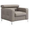 SESSEL Echtleder Grau    - Chromfarben/Grau, Design, Leder/Metall (99/78-92/106cm) - Livetastic