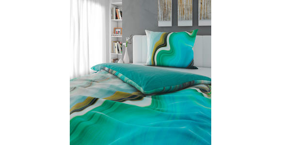 BETTWÄSCHE CUBY Satin 140/200 cm  - Petrol, KONVENTIONELL, Textil (140/200cm) - Novel
