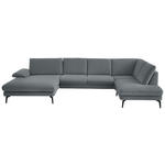 WOHNLANDSCHAFT  in Chenille, Flachgewebe Dunkelgrau  - Dunkelgrau/Schwarz, Design, Textil/Metall (180/344/208cm) - Dieter Knoll