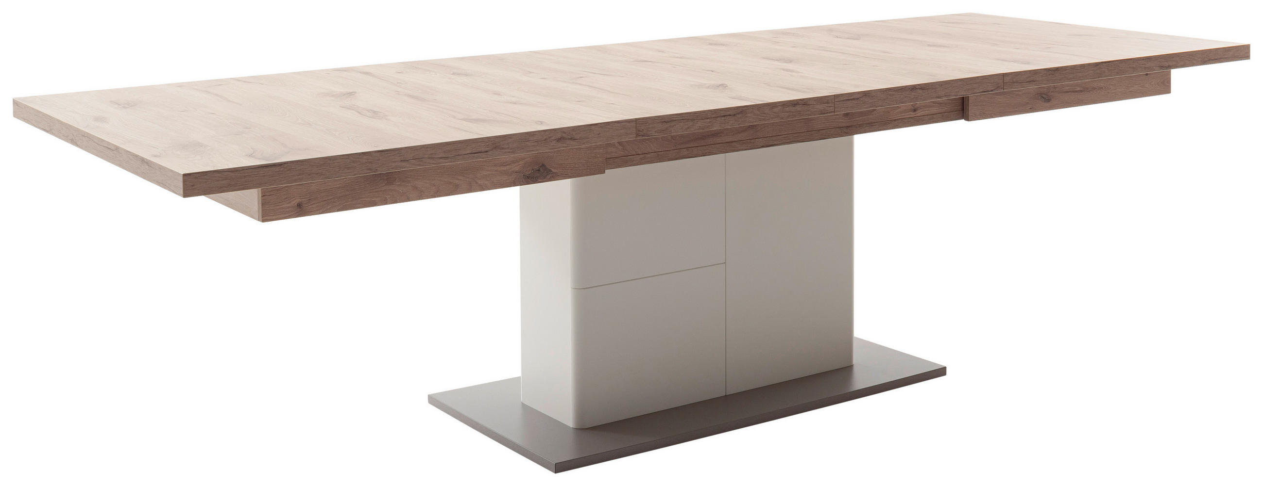 ESSTISCH in Holzwerkstoff  - Weiss/Eichefarben, Design, Holzwerkstoff (180/77/100cm) - Livetastic