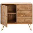 KOMMODE , 105/88/43 cm, 3 Schublade(n)  - Goldfarben/Naturfarben, Design, Holz/Metall (105/88/43cm) - Landscape