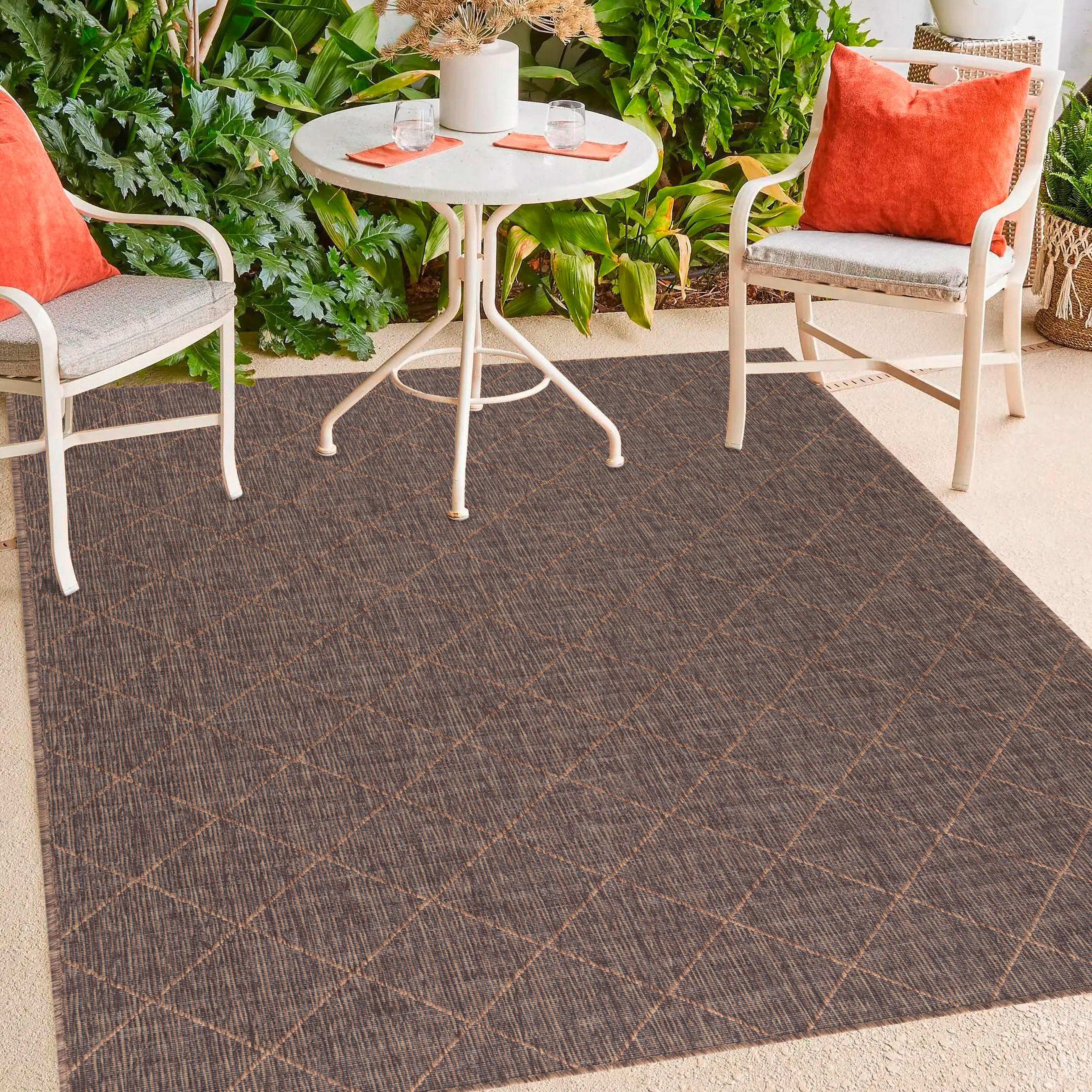 In- und Outdoorteppich 120/170 cm Zagora Braun, Schwarz  - Schwarz/Braun, Basics, Textil (120/170cm) - Novel