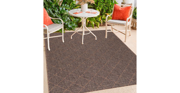 In- und Outdoorteppich 80/250 cm Zagora Braun, Schwarz - Schwarz/Braun, Basics, Textil (80/250cm) - Novel
