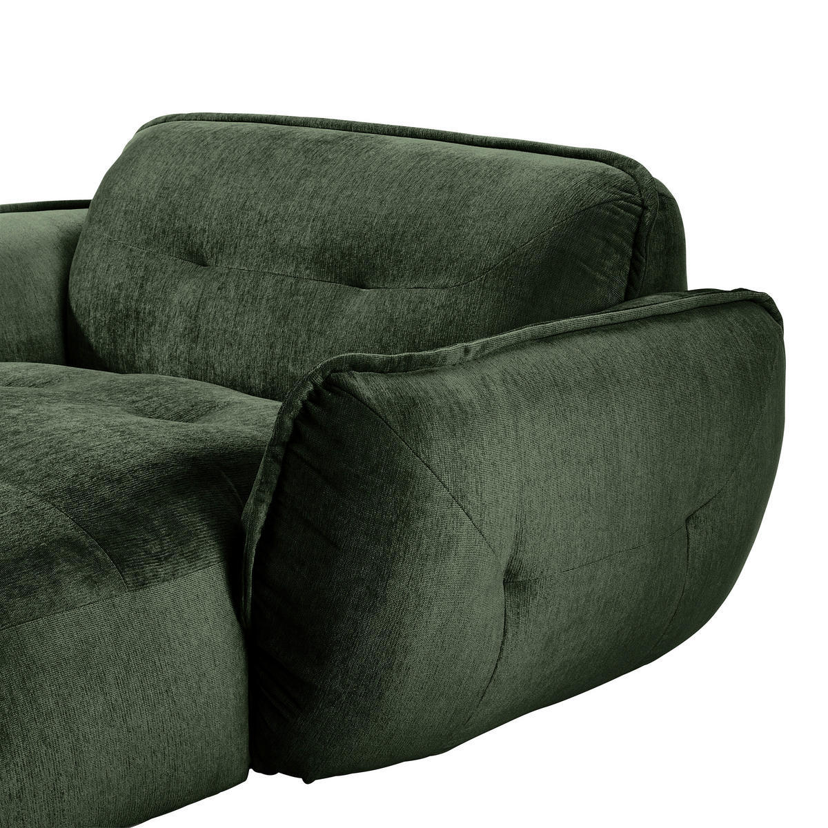 XXL-SESSEL in Chenille Dunkelgrün  - Dunkelgrün/Schwarz, Modern, Kunststoff/Textil (182/87/184cm) - Trendmanufaktur