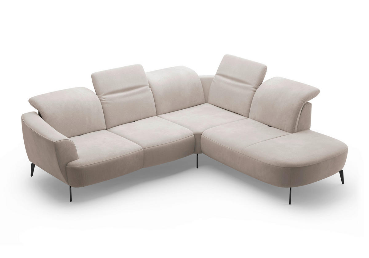 ECKSOFA in Flachgewebe Greige  300/267 cm  - Greige/Schwarz, KONVENTIONELL, Textil/Metall (300/267cm) - Sit & More