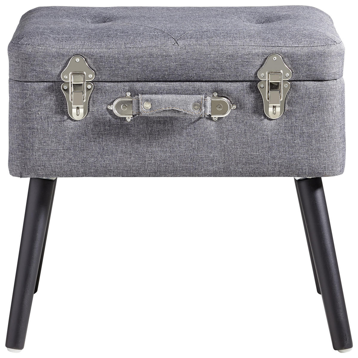 TABURETKA, drevo, textil, kompozitné drevo, 50/46/35 cm - čierna/antracitová, Trend, drevo/kompozitné drevo (50/46/35cm) - Xora