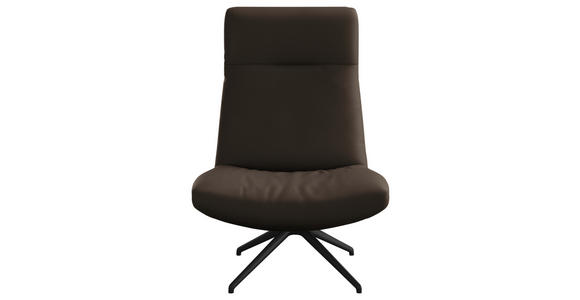 SESSEL in Echtleder Taupe - Taupe/Schwarz, MODERN, Leder/Metall (74/105/92cm) - Johann Jakob
