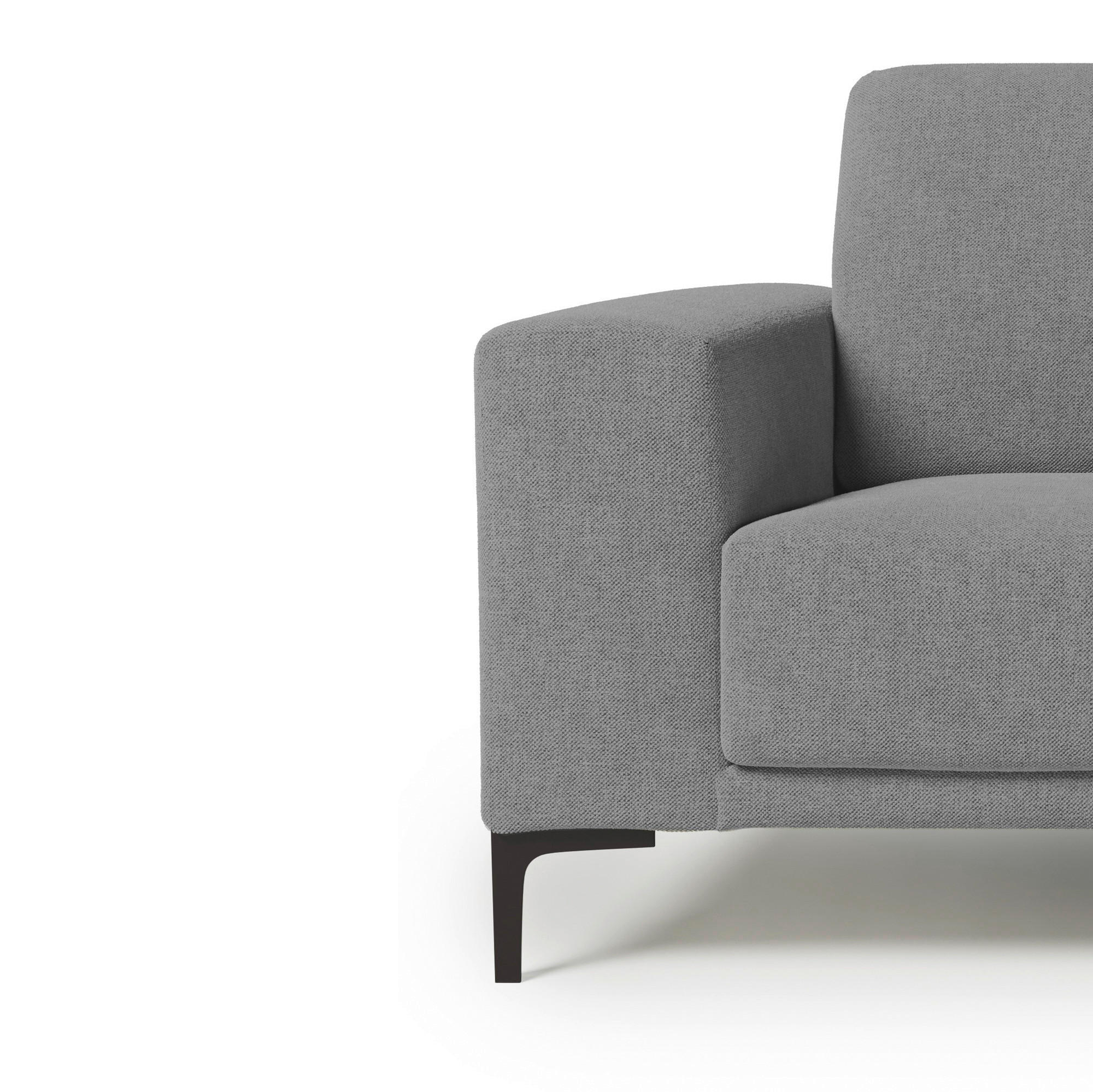 2-SITS SOFFA i trä, metall, textil grå  - svart/grå, Klassisk, metall/trä (164/85/88cm) - Carryhome